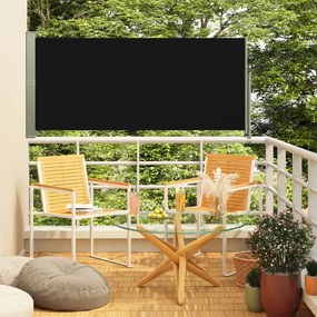 vidaXL Toldo lateral retrátil para pátio 140x300 cm preto
