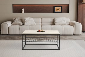 Mesa de Centro Asude – Travertine Black – 95x42x55 cm
