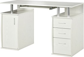 Secretária de Computador, 120 x 55 x 75 cm, 3 Gavetas, Branca