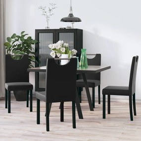 vidaXL Cadeiras de jantar 4 pcs couro artificial preto