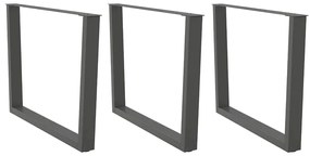 Pés para mesa de jantar em V, 3 peças, antracite, 100x(72-73,3) cm, aç