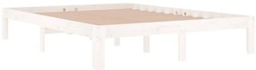 Estrutura de cama 140x190 cm pinho maciço branco