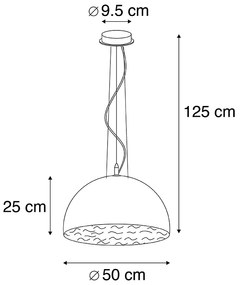 Candeeiro de suspensão moderno branco 50 cm - Magna Moderno