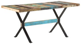 Mesa de jantar 160x80x76 cm madeira recuperada maciça