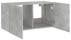 Móvel de parede p/ TV c/ luzes LED 80x35x41 cm cinza cimento