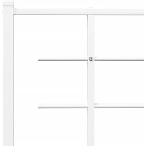 Estrutura de cama com cabeceira e pés 140x200 cm metal branco