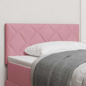 vidaXL Cabeceira com design de bloco de diamante em veludo rosa, 90cm