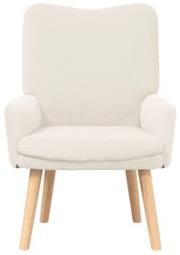 Cadeira Relaxante vidaXL Creme de Tecido com Pelo