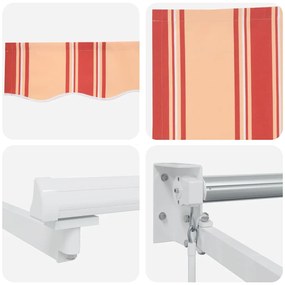 Toldo Retrátil Manual Laranja e Amarelo 350x250 cm