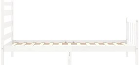 Cama sem colchão 100x200 cm madeira de pinho maciça branco