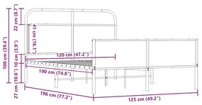 Estrutura cama s/ colchão derivados de madeira carvalho sonoma