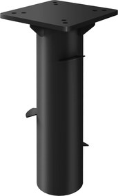 Base retangular para guarda-sol, suporte metálico enterrado para terraço ou piscina, 16,5 x 16,5 x 40 cm, cinzento escuro