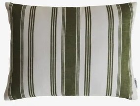 Almofada Retangular 30x40 Cm Em Linho Norvek Verde Oliva Intenso - Branco Gardenia - Sklum