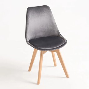 Cadeira Synk Veludo - Cinza escuro