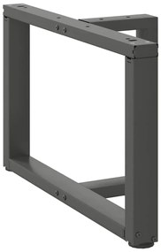 Pés para mesa de centro em forma de T, 2 peças, antracite, 70x25x(42-4