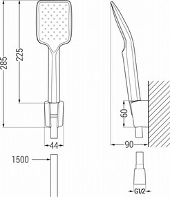 Mexen R-62 conjunto de chuveiro pontual, cromado - 785625052-00