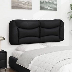 Almofadão de cabeceira 140 cm couro artificial preto