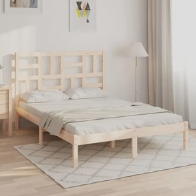 3105920 vidaXL Estrutura de cama dupla pequena 4FT 120x190 cm madeira maciça