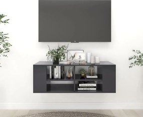 vidaXL Armário de parede para TV 102x35x35 cm derivados madeira cinza