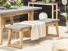 Conjunto de jardim para 6 com mesa e 2 bancos em cimento cinzento ORIA Beliani
