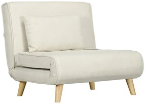 Poltrona 2 em 1 Sofá Cama Individual Dobrável com Encosto Ajustável e