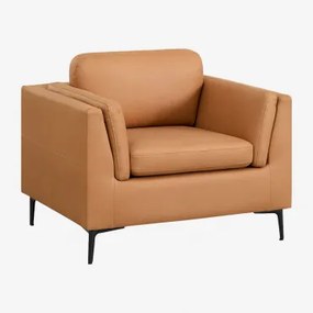 Poltrona De Couro Sintético Soren Camelo - Sklum