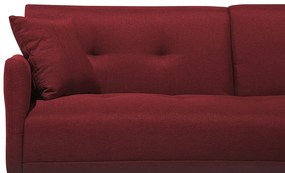 Sofá-cama de 3 lugares em tecido vermelho escuro LUCAN Beliani