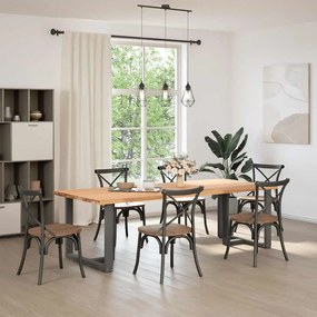 Pés para mesa de jantar em forma de T, 2 peças, antracite, 90x35x(72-7