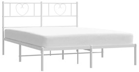 Estrutura de cama com cabeceira 140x200 cm metal branco