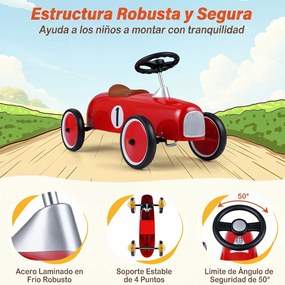 Carrinho de Passeio Infantil Vintage, 75 x 39 x 40 cm, Ângulo de Direção Limitado a 50°, Vermelho