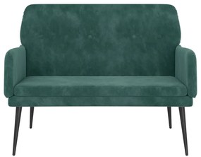 Banco 108x79x79 cm veludo verde-escuro