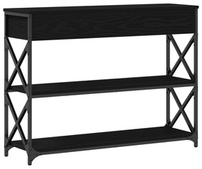 Mesa de Consola vidaXL Preto Carvalho 100x28x75 cm Madeiras Reformadas