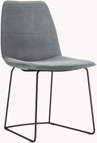 Cadeira de jantar estofada freistil117, cinza grafite/preto profundo