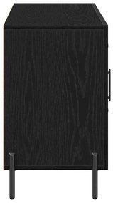 Aparador vidaXL Preto Carvalho 100x36x60 cm Madeira de engenharia
