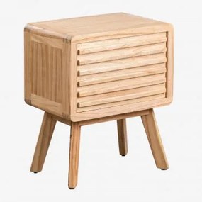 Mesa De Cabeceira Retangular 45x30 Cm Em Madeira Deleyna Madeira Natural - Sklum