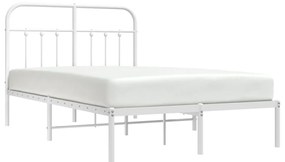 Estrutura de cama com cabeceira 120x190 cm metal branco