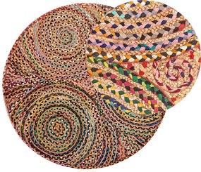 Tapete redondo de algodão ⌀ 140 cm multicolor YENICE Beliani
