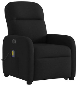 Poltrona elétrica elevatória massagens tecido preto