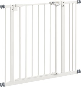 PawHut Grade de porta para cães, grade de bloqueio, grade de proteção para animais de estimação, Metal, Plástico, 74-87 cm, Branco | Aosom Portugal