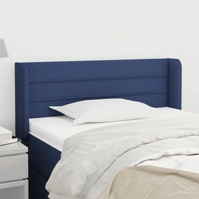 Cabeceira de cama c/ abas tecido 83x16x78/88 cm azul