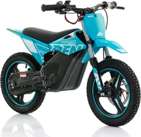 Mini moto elétrica para crianças velocidade até 35Km/h C/Limitador RFN Warrior SX-E500 500W 36V 14/14” Azul Celeste