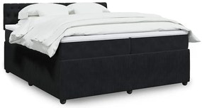 vidaXL Cama com molas/colchão 200x200 cm veludo preto