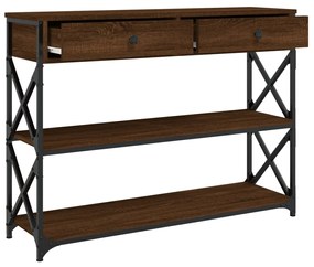 Mesa consola 100x28x75 cm derivados madeira carvalho castanho