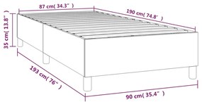 Estrutura de cama 90x190 cm veludo cinzento-claro