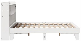 Cama sem colchão 140x190 cm madeira de pinho maciça branco