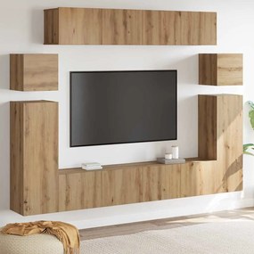 vidaXL Conjunto de móvel de TV 8 pcs Castanho 30.5 x 30 x 90 cm