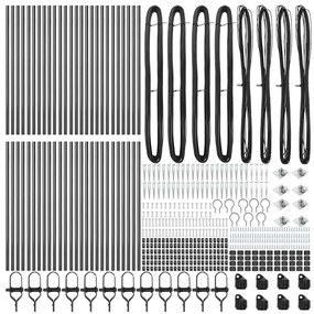 Postes de Cerca com Ponta - 52 pcs, Ø32 mm, 60 cm, Aço Galvanizado