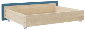 Gavetas de cama 2 pcs derivados de madeira e veludo azul