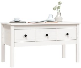 Mesa de centro 102x49x55 cm pinho maciço branco