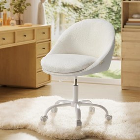 Cadeira de escritório com acolchoado em sherpa. | SONGMICS | 56 x 60 x 93.3 cm | OBG020W01.